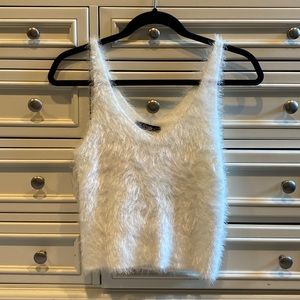 White super soft fuzzy tank